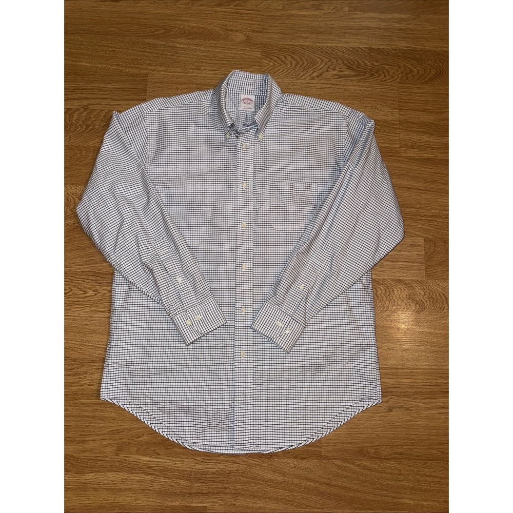 Brooks Brothers Est 1818 Oxford Shirt‎ Men's Medium Multicolor Plaid 100% Cotton